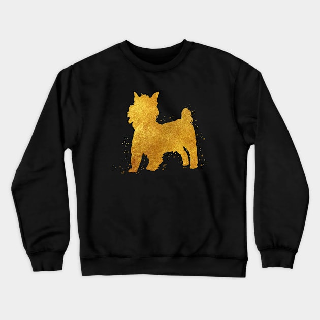 Yorkshire Terrier golden art Crewneck Sweatshirt by Yahya Art